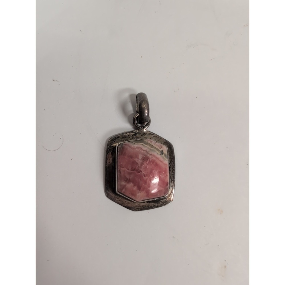 Rhodochrosite 925 Sterling Silver Pendant 1.5 In